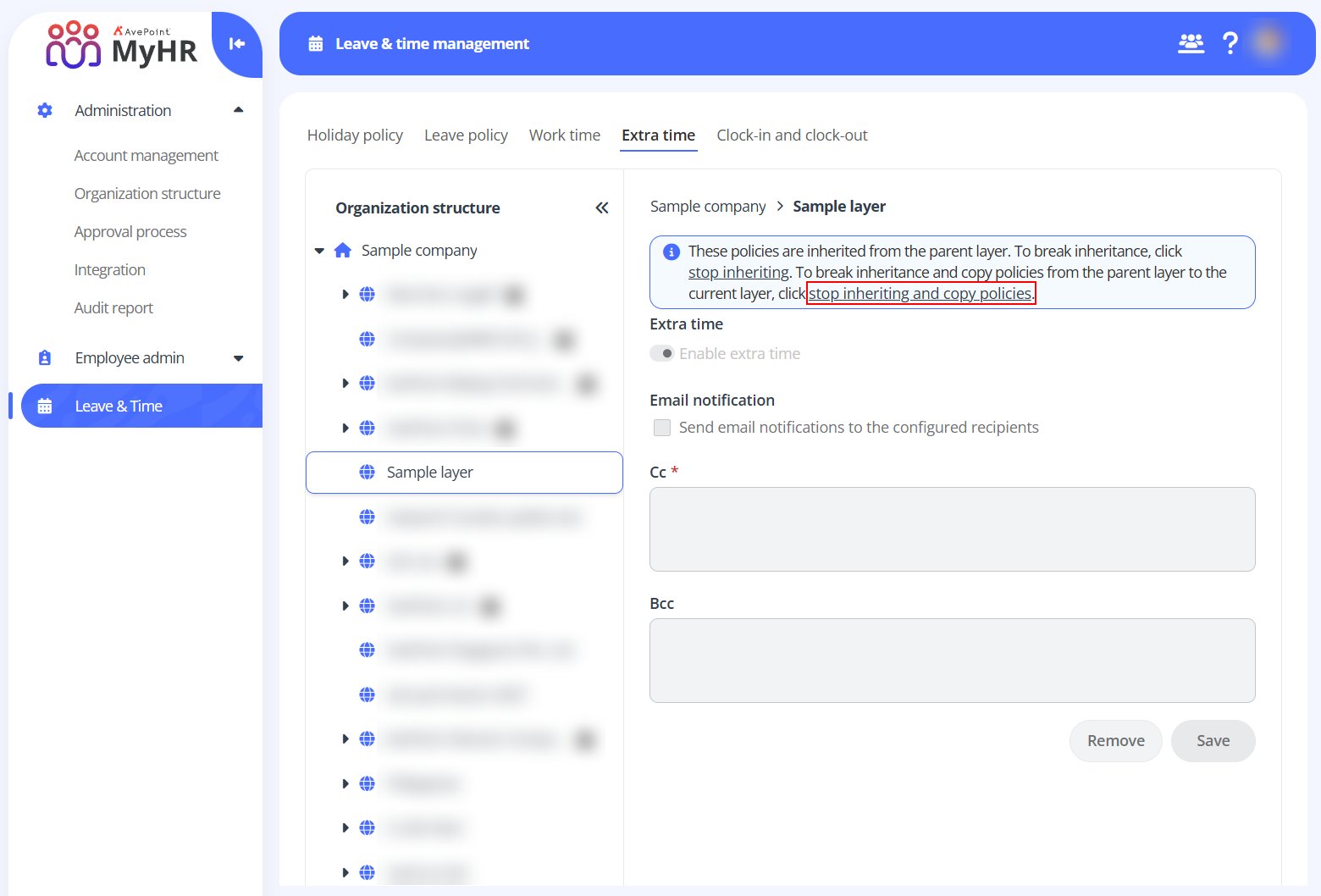 stop inheriting and copy policies